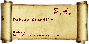 Pekker Atanáz névjegykártya